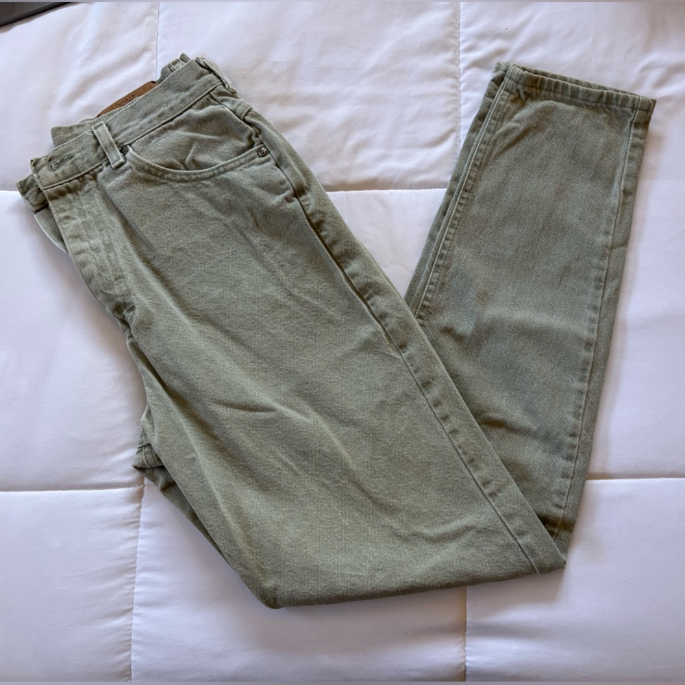 Vintage 90s Riders Lee Sage Green Jeans High Rise Straight Leg Denim 12 Long